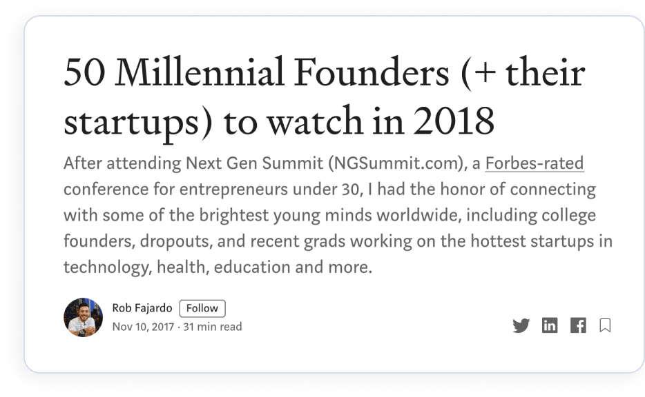 Medium article titled 