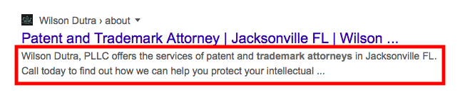 A Google search result snippet showing the listing for 