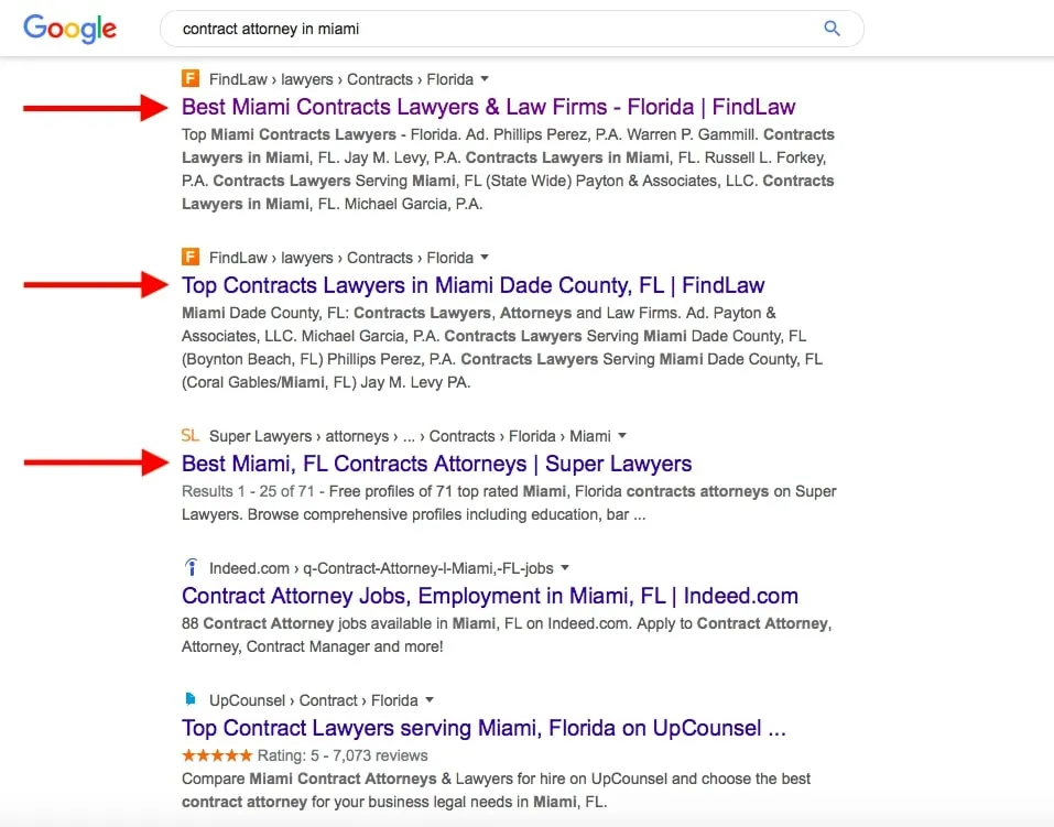 Google search results page for 