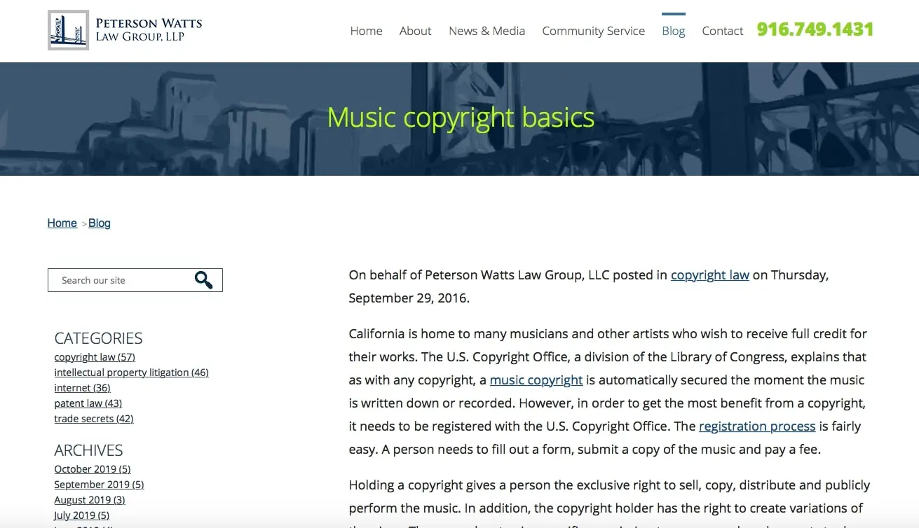 Screenshot of a blog post titled 