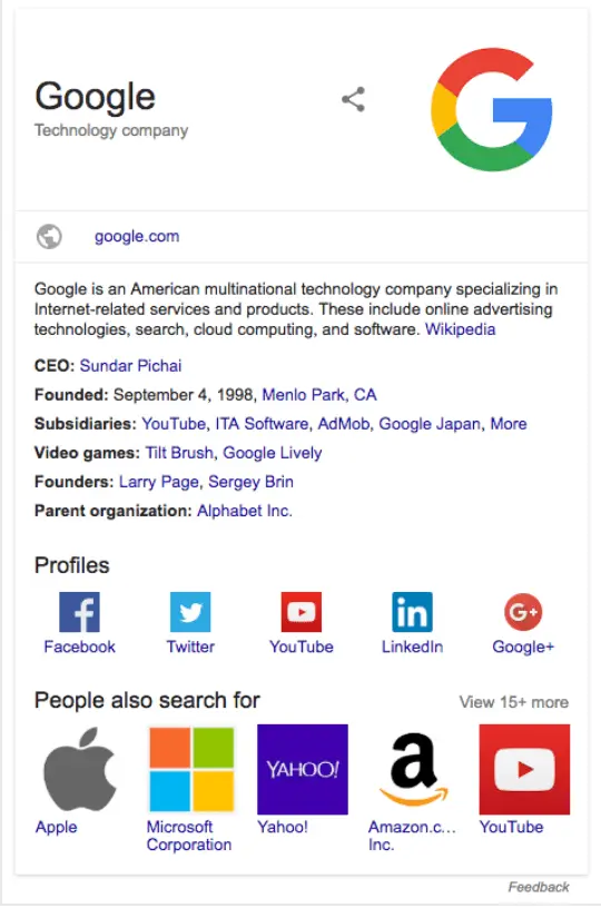 Looking up a company's logo using Google search.