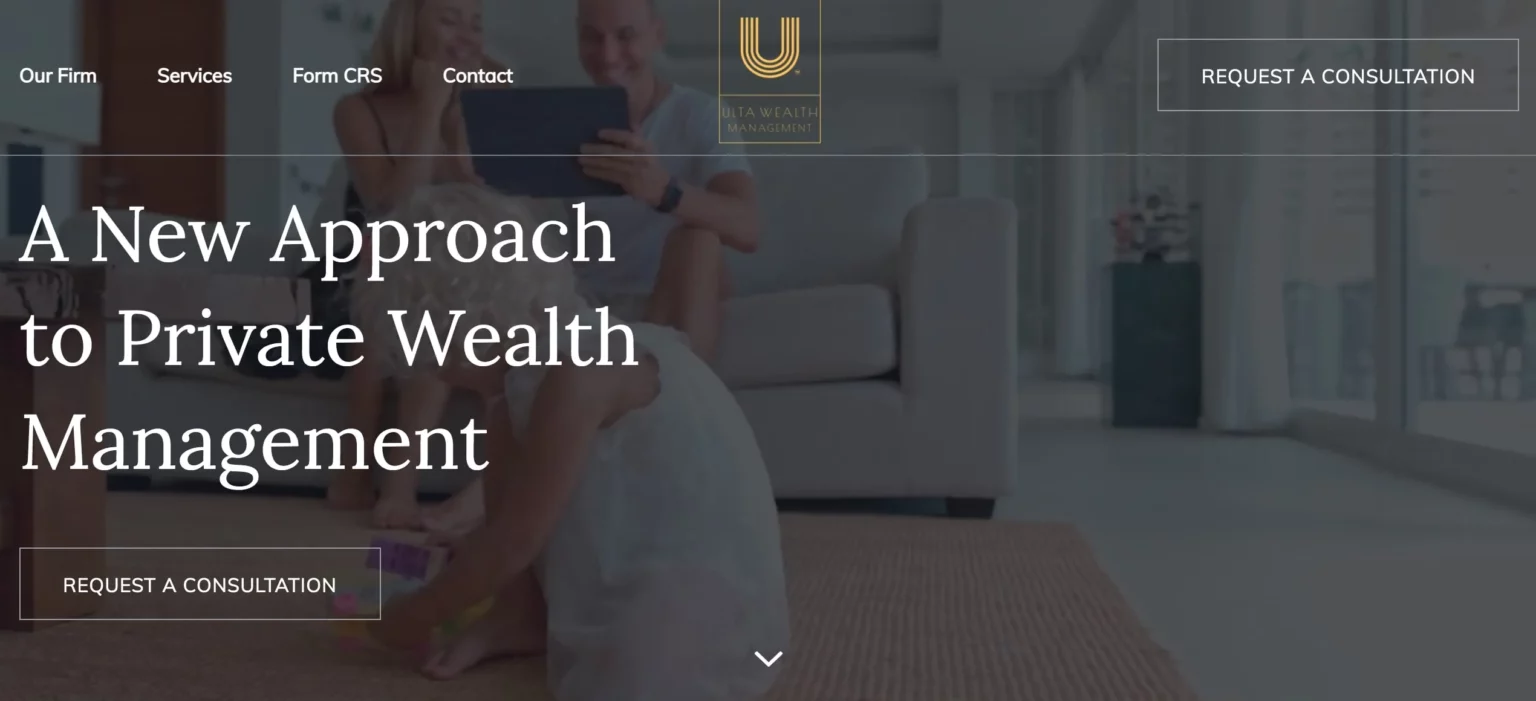 desktop version of financial advisor website