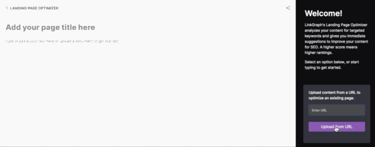 LinkGraph's SEO Content Optimizer