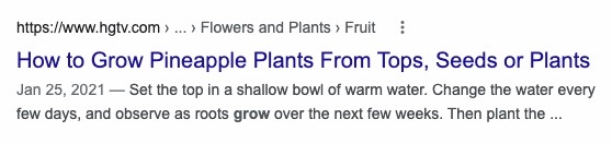 Learn how to grow pineapple plants using keywords and seeds.