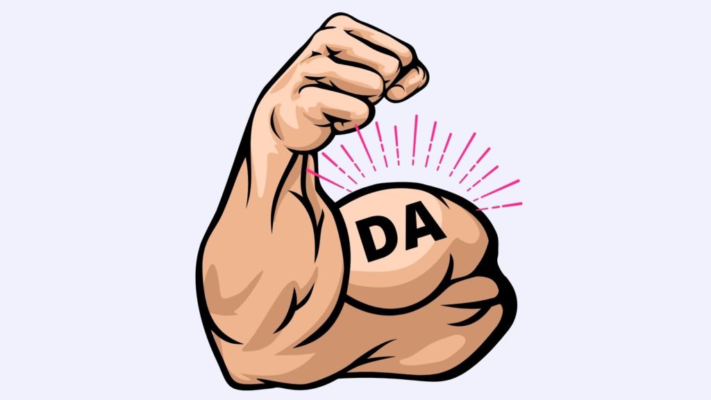cartoon arm flexing with a DA on the bicep