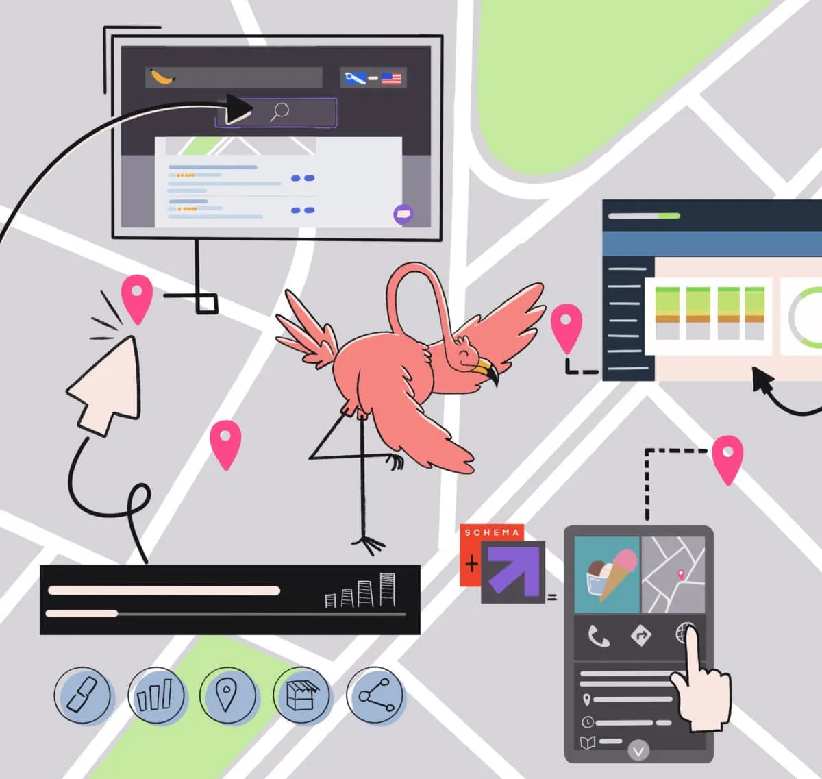 A local business owners using 4 local seo tools to get more customers to his brick and mortar store