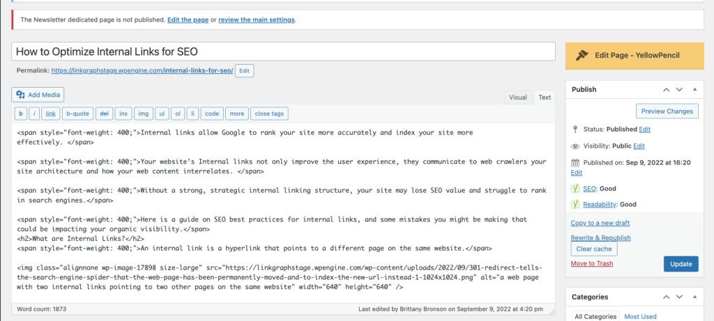 HTML text editor in WordPress