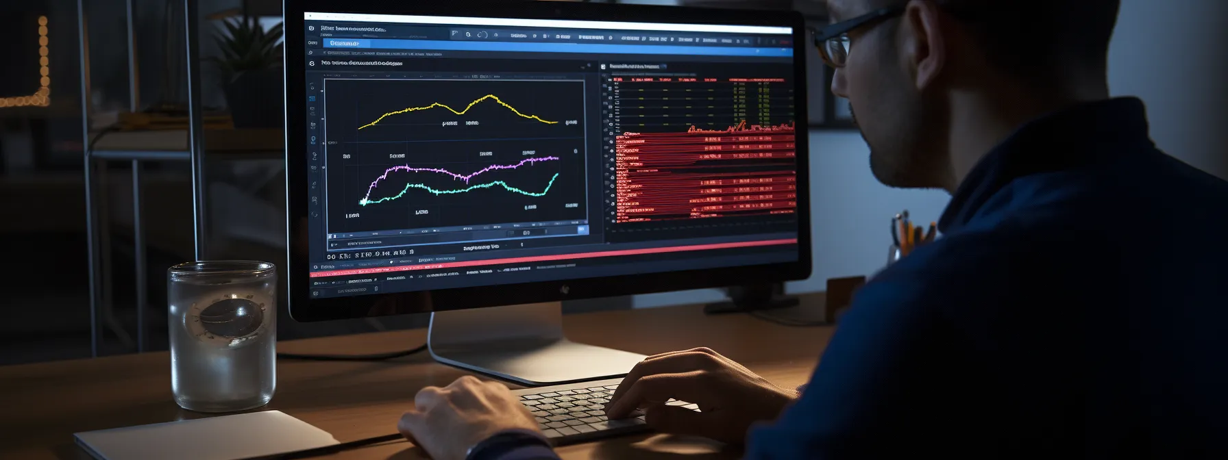 a person using a backlink analyzer tool to monitor their site's backlink profile.