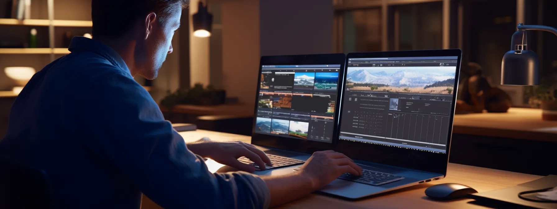 a person working on a computer, researching keywords for seo campaign.