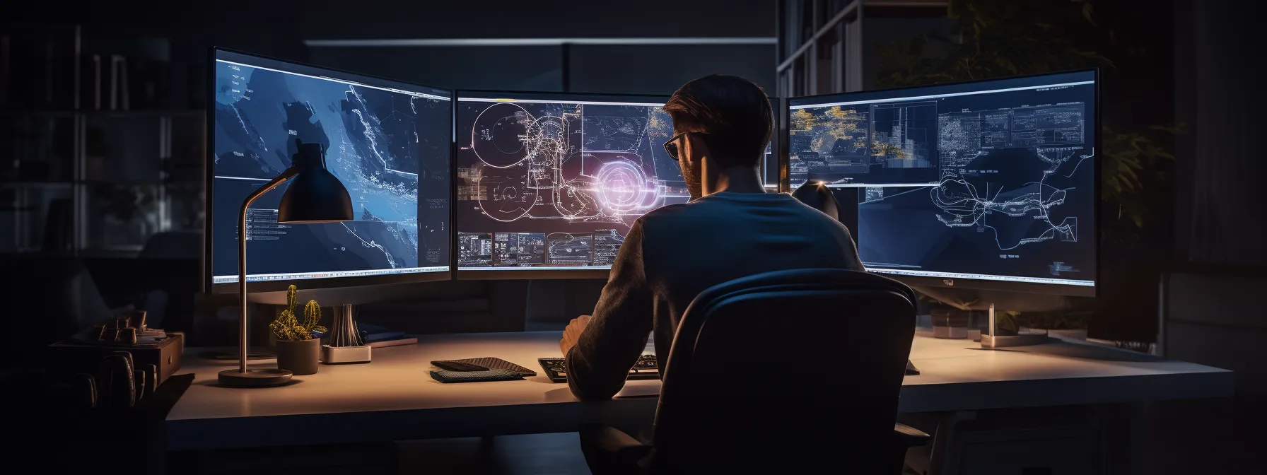 an individual sitting at a computer, researching and analyzing various elements of seo strategies.