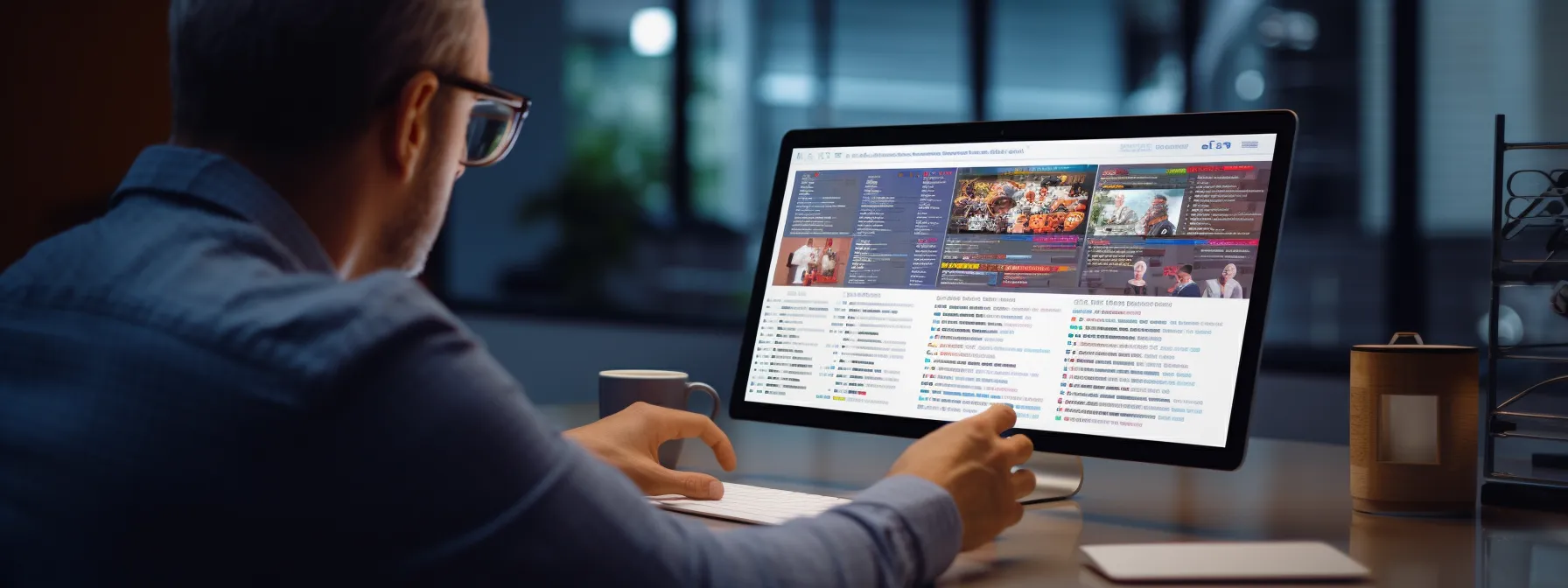 a person reading an seo newsletter and following industry leaders on a computer screen.