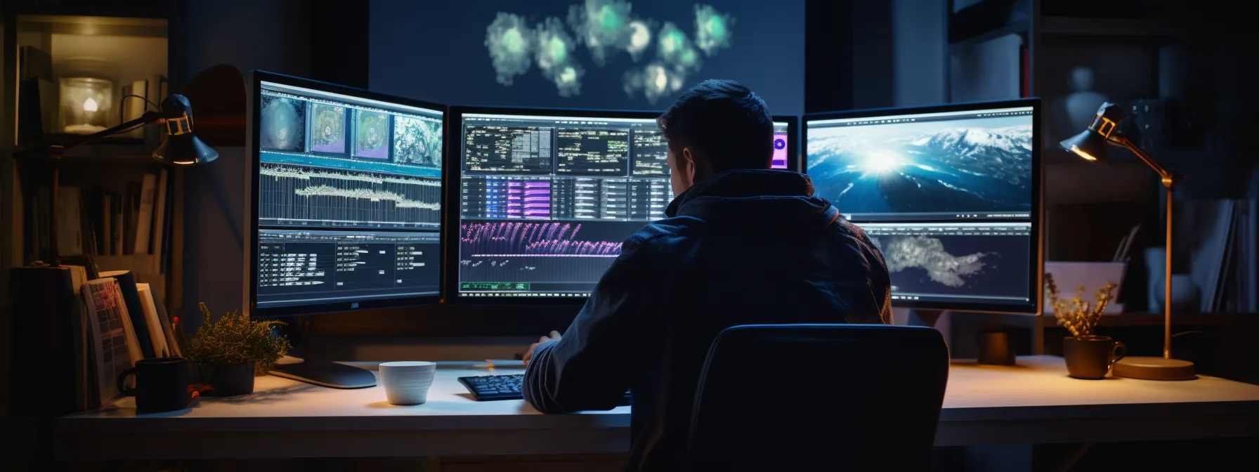 a person analyzing web content and backlinks on a computer screen.