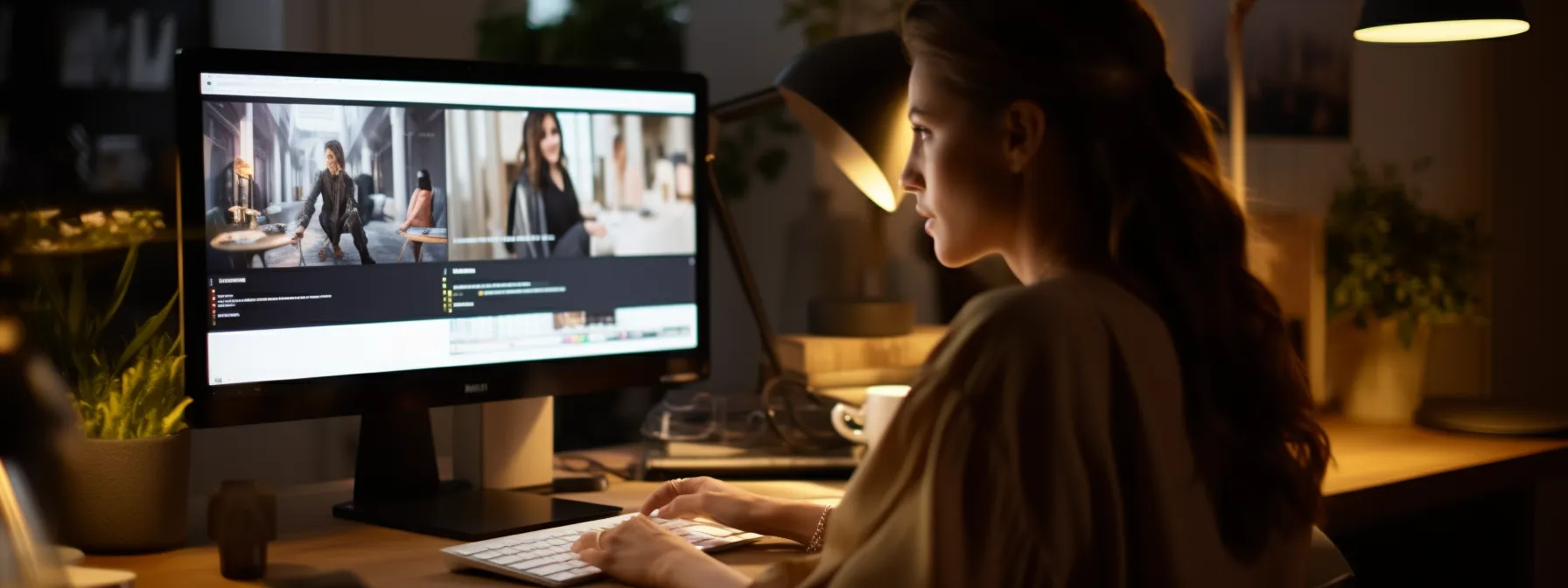 a person using a backlink analyzer tool on a computer to improve their ethical seo link building techniques for a fashion ecommerce site.