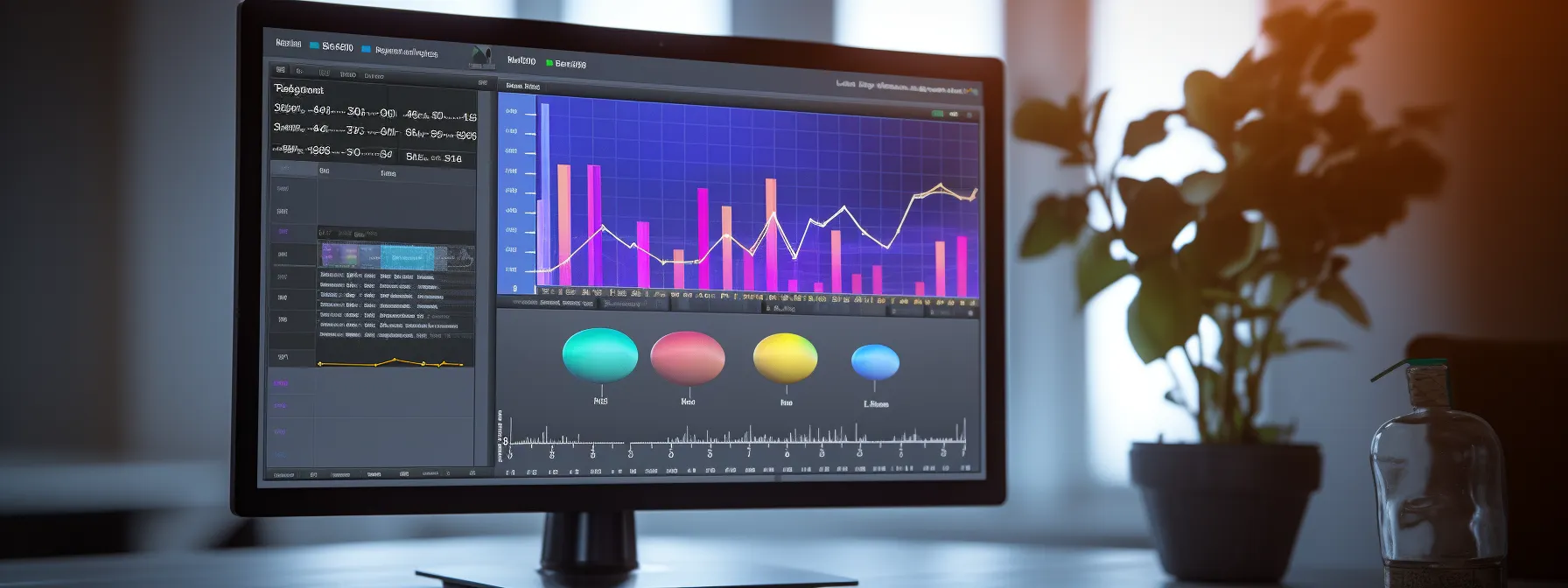 a computer screen displaying a backlink analysis tool with graphs and data showing the quality of various backlinks.
