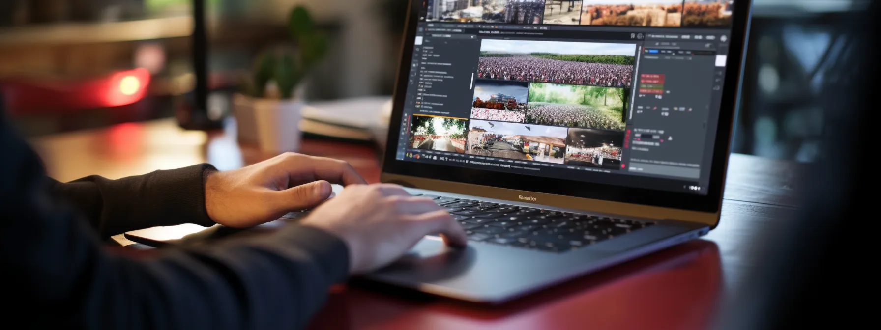 a person using a laptop with a webpage showing high-quality backlinks and search engine rankings.