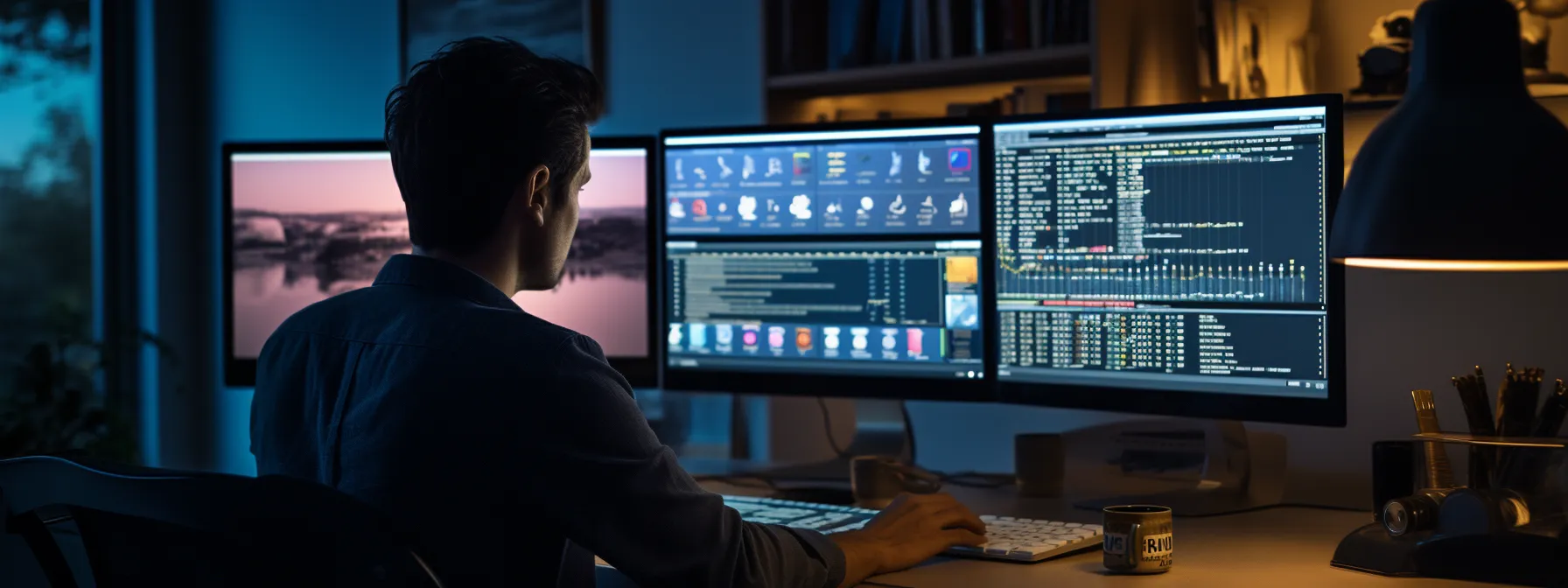 a person analyzing keywords and optimizing seo strategy on a computer screen.