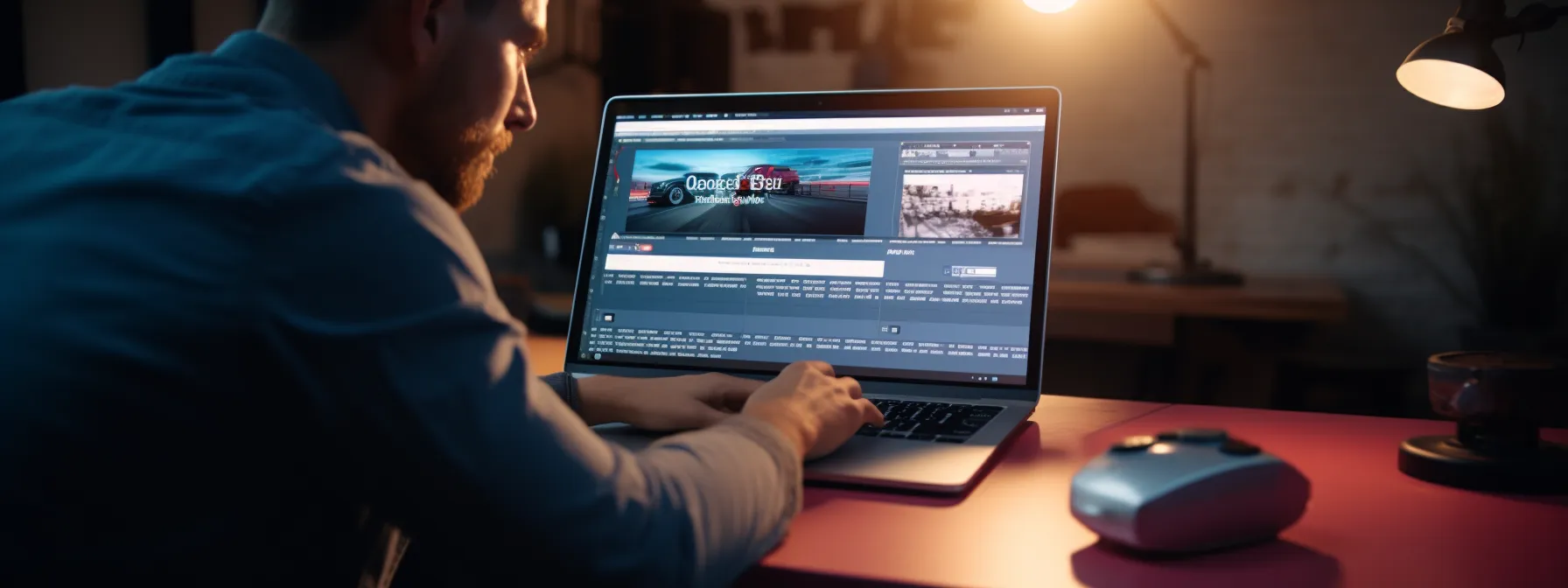 a webmaster analyzing different niche-specific backlink strategies on a laptop while using searchatlas by LinkGraph to identify suitable prospects for link building.