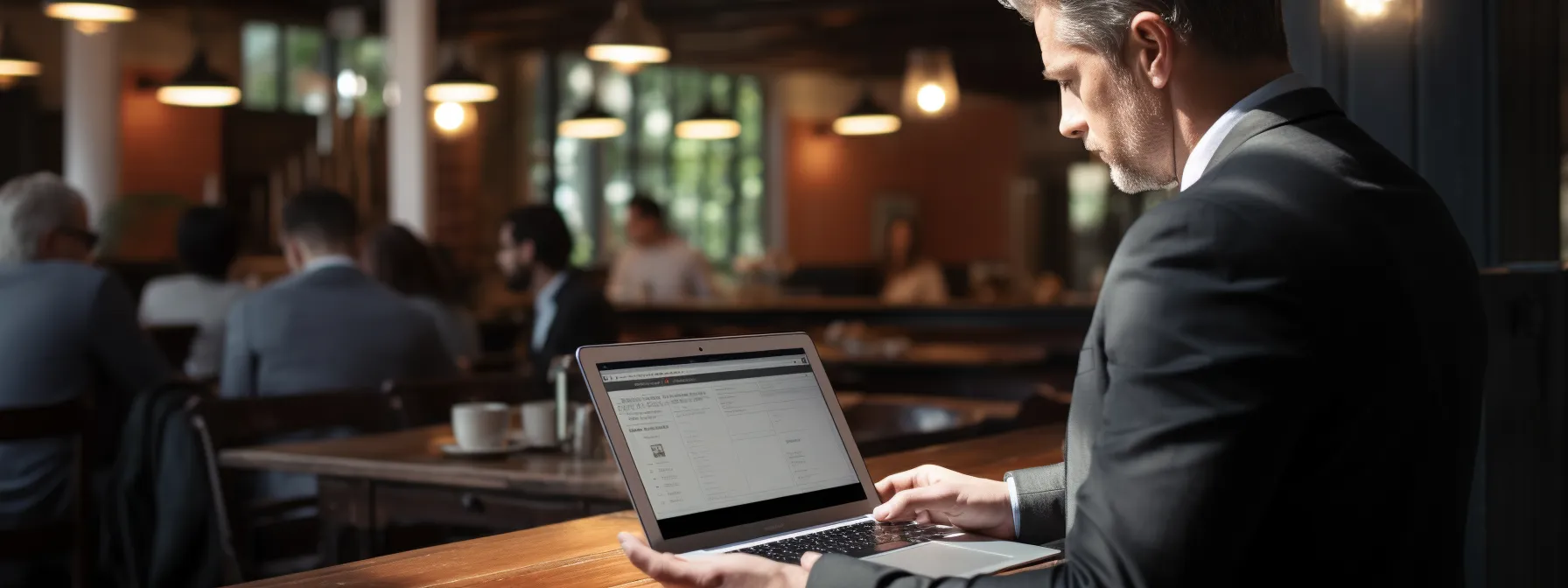 a lawyer holding a laptop and reaching out to a journalist, requesting a backlink for their law firm's unlinked brand mention.