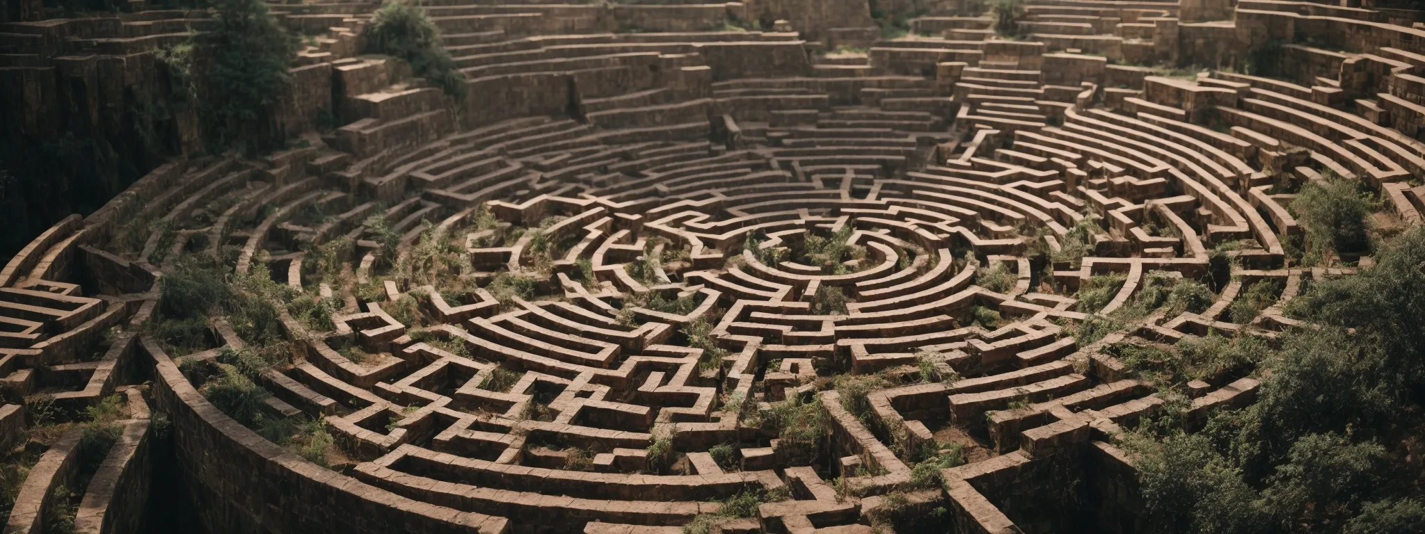 a complex maze that visually represents the intricate and multifaceted nature of seo strategies.
