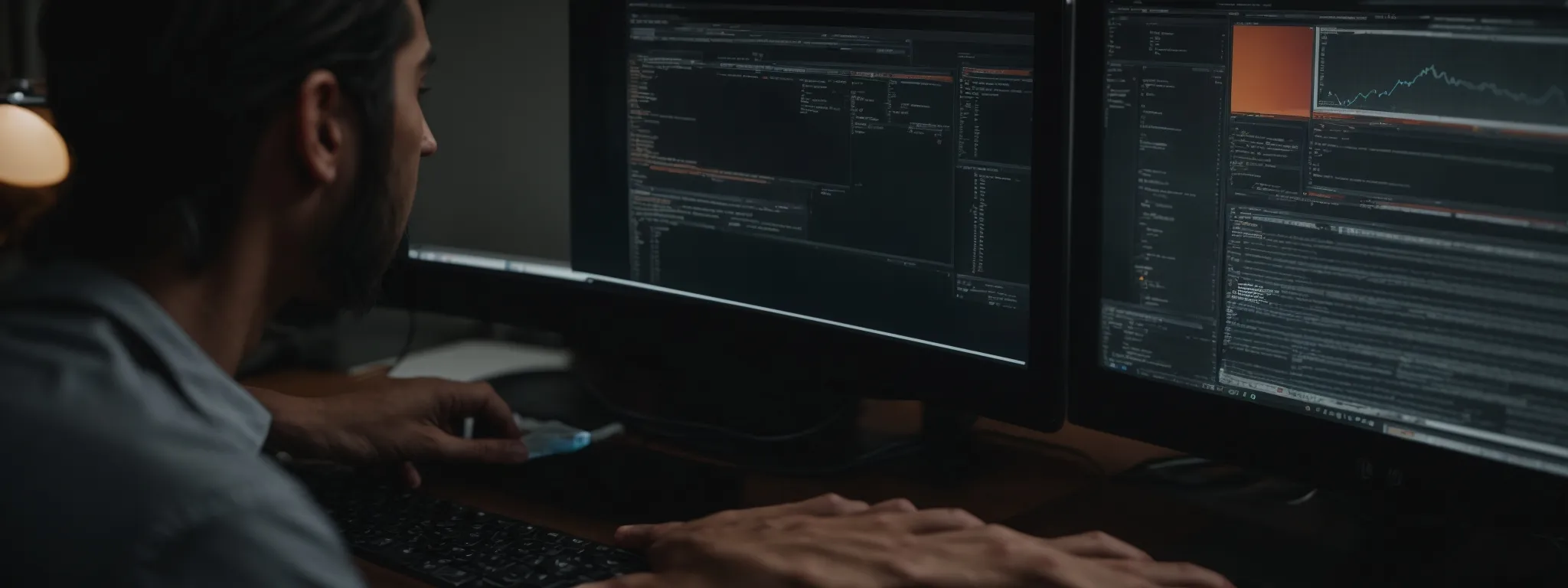 a web developer monitors a loading webpage on a computer screen, gauging the impact of iframes on performance metrics.