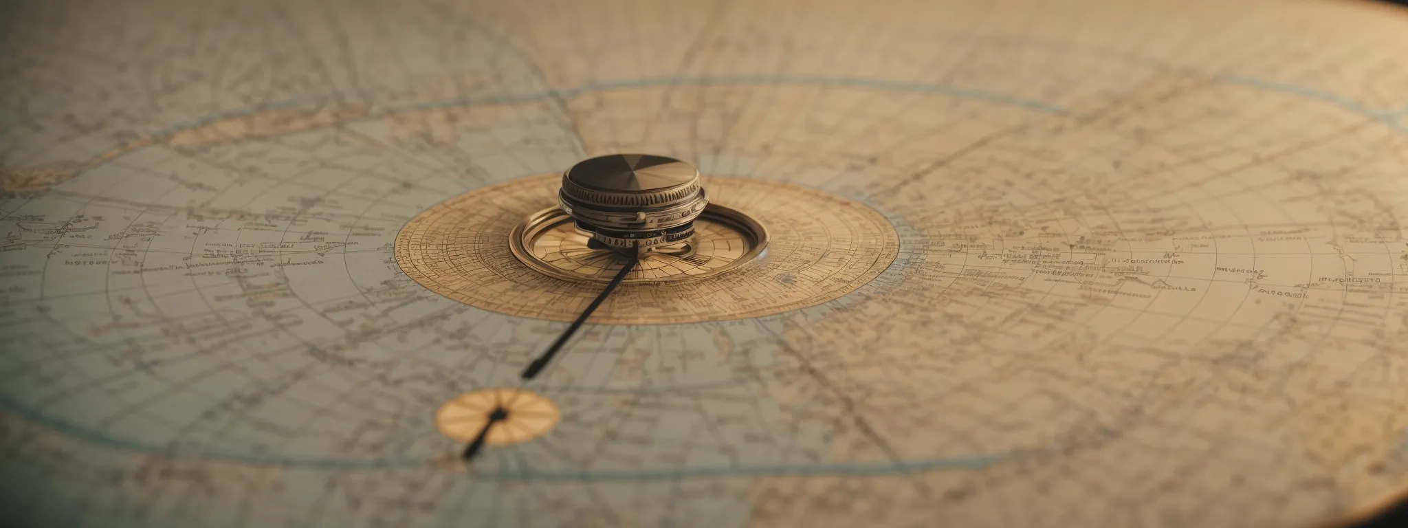 a compass resting on a dynamic digital map, symbolizing strategic navigation through seo landscapes.
