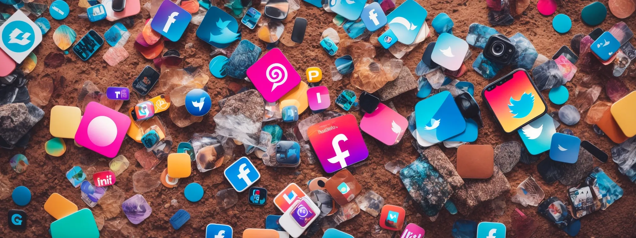 a smartphone displaying trending social media posts on a vibrant background, symbolizing the lively hub of online interaction.