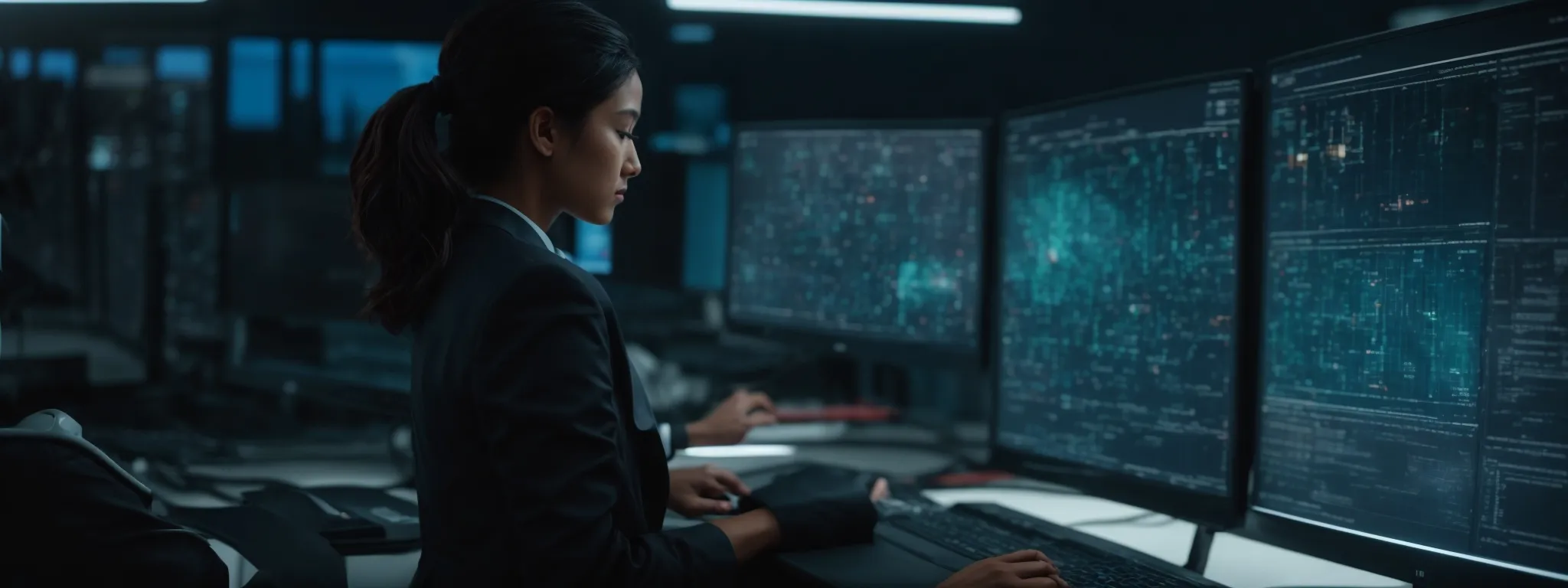 a person interfacing with a futuristic ai-powered computer system analyzing and organizing a vast array of digital images.