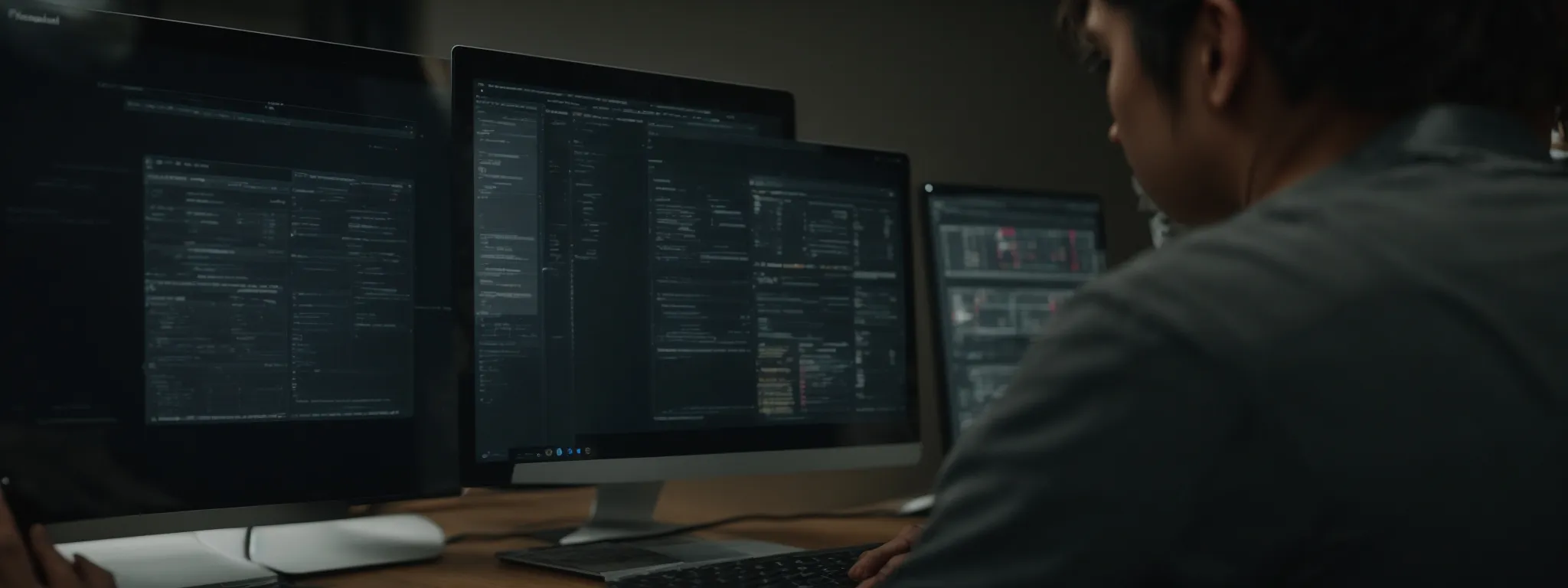 a person comparing two software interface screens on a computer to decide on the right seo tool for their needs.