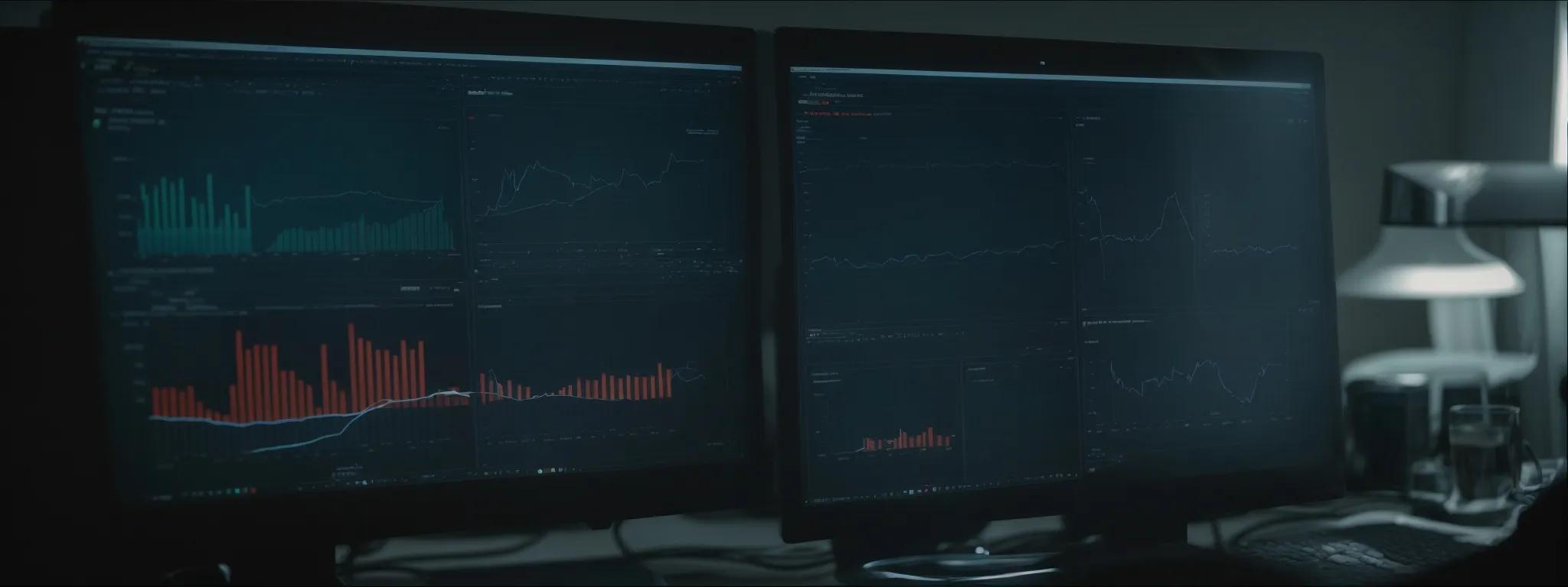 a person analyzing graphs and charts on a computer dashboard that displays website traffic analytics.