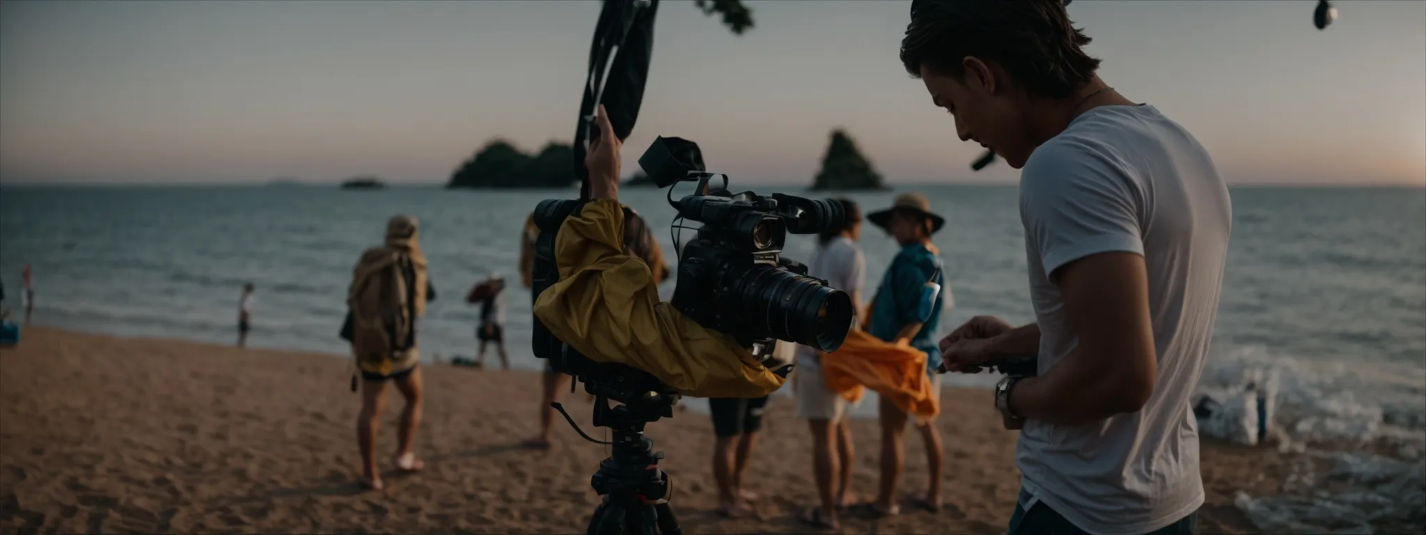 a videographer captures an engaging scene to craft a compelling marketing story.