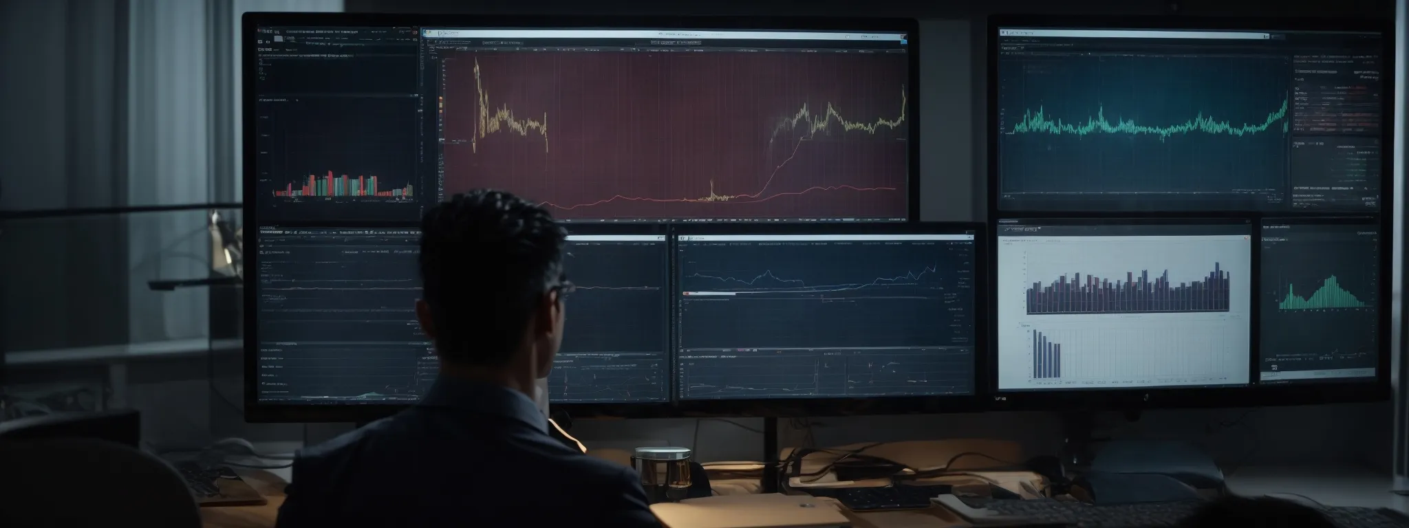 a marketer analyzing real-time data analytics on a computer screen, optimizing a website’s landing page for personalized user engagement.
