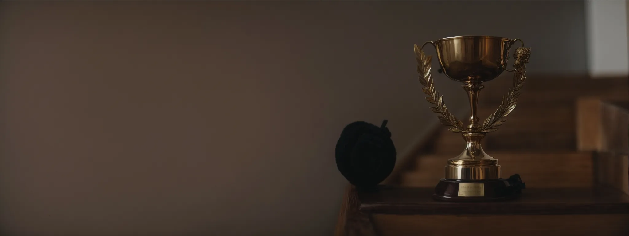 a trophy atop a staircase representing ranking milestones achieved through successful seo tactics.