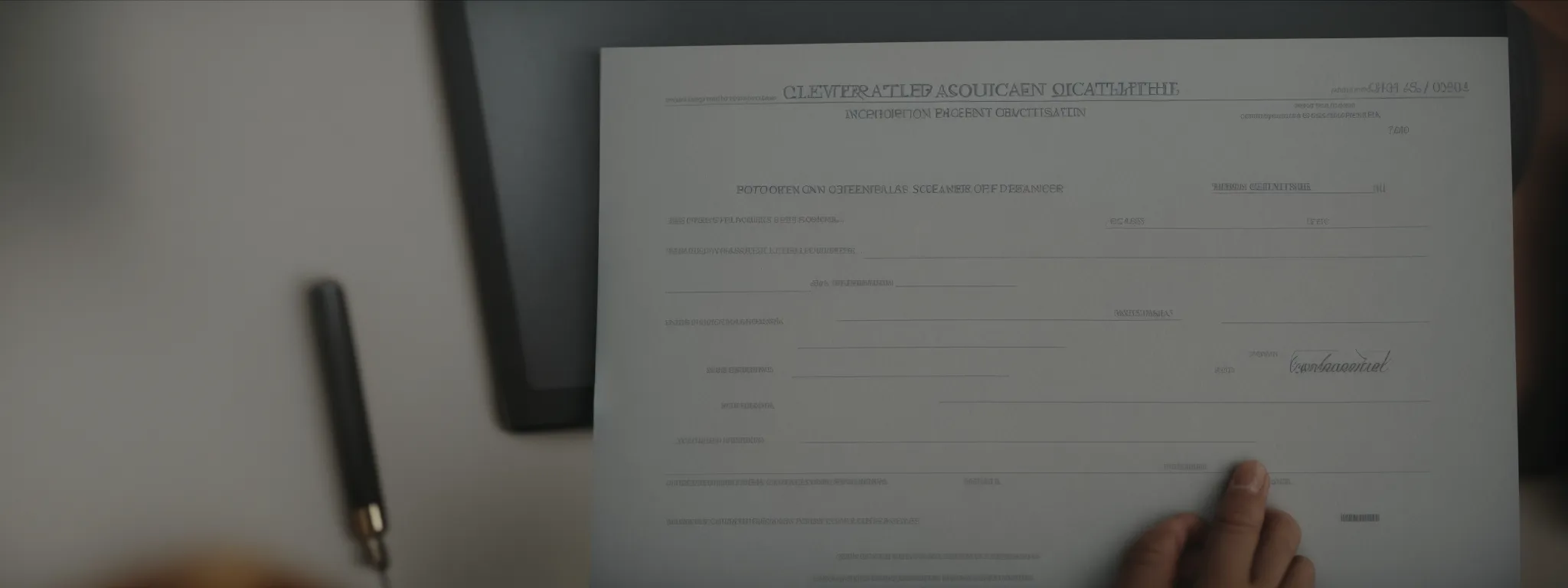a person holding a diploma with a computer screen showing a search engine in the background.