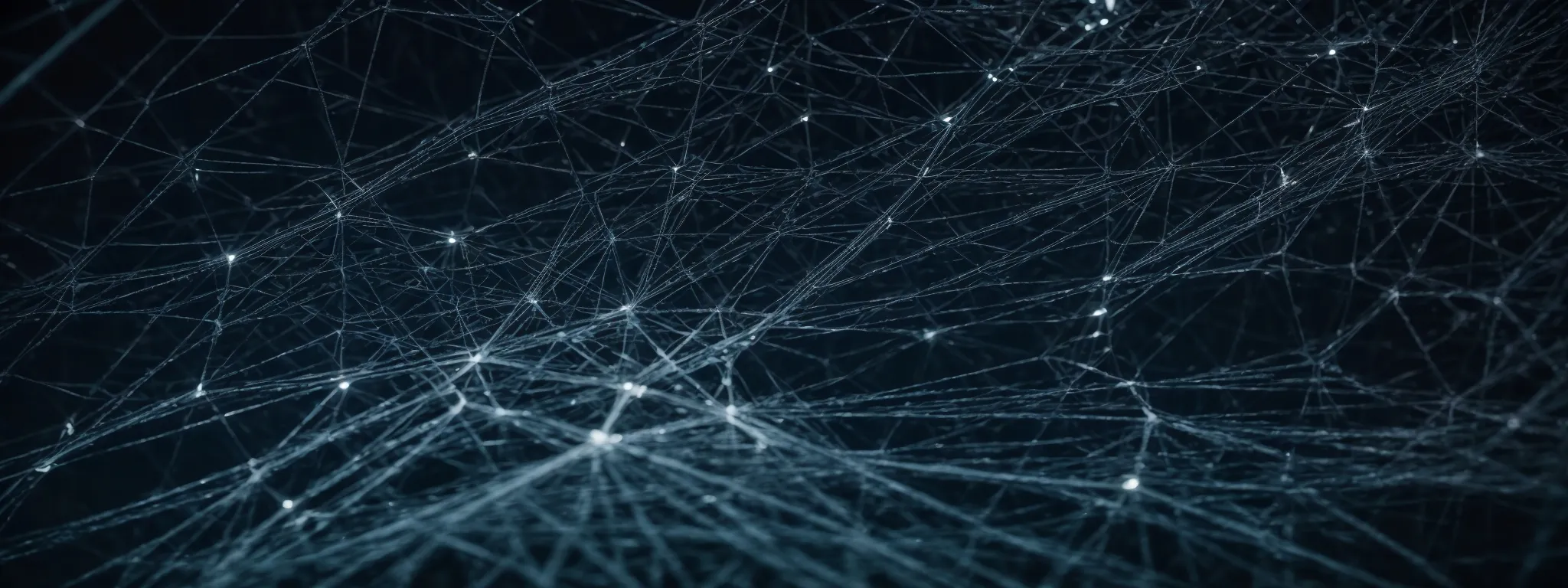 a computer screen displaying a complex web of network connections symbolizing strategic link building.