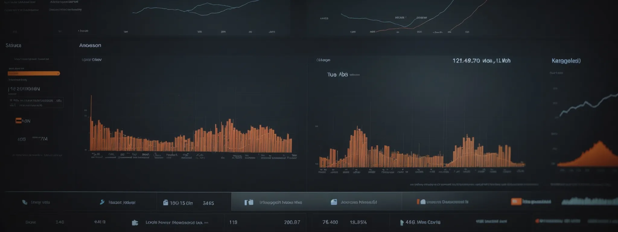 a computer screen displaying a graph of website traffic increases alongside an seo analytics dashboard.
