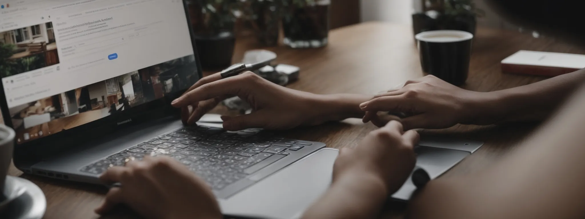 a person typing on a laptop with the google search results page open, highlighting a featured snippet.