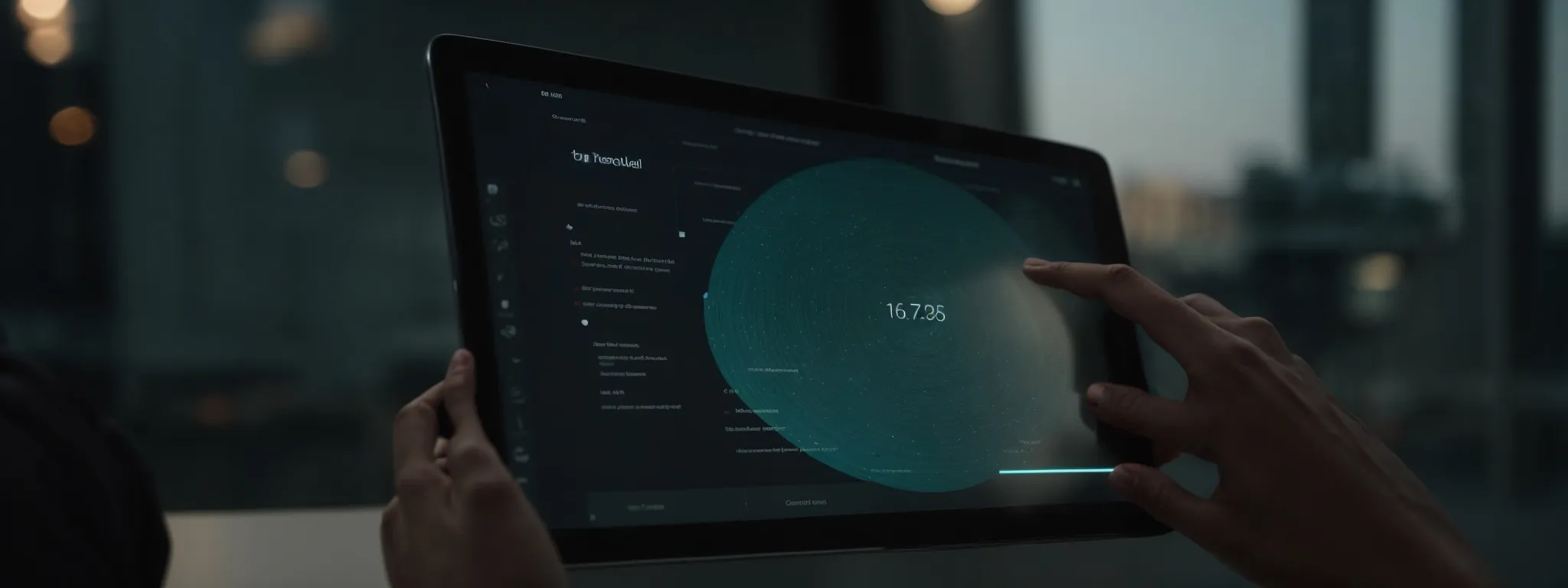 a person interacts with a large, responsive touchscreen on a sleek mobile device, symbolizing advanced mobile optimization for seo.