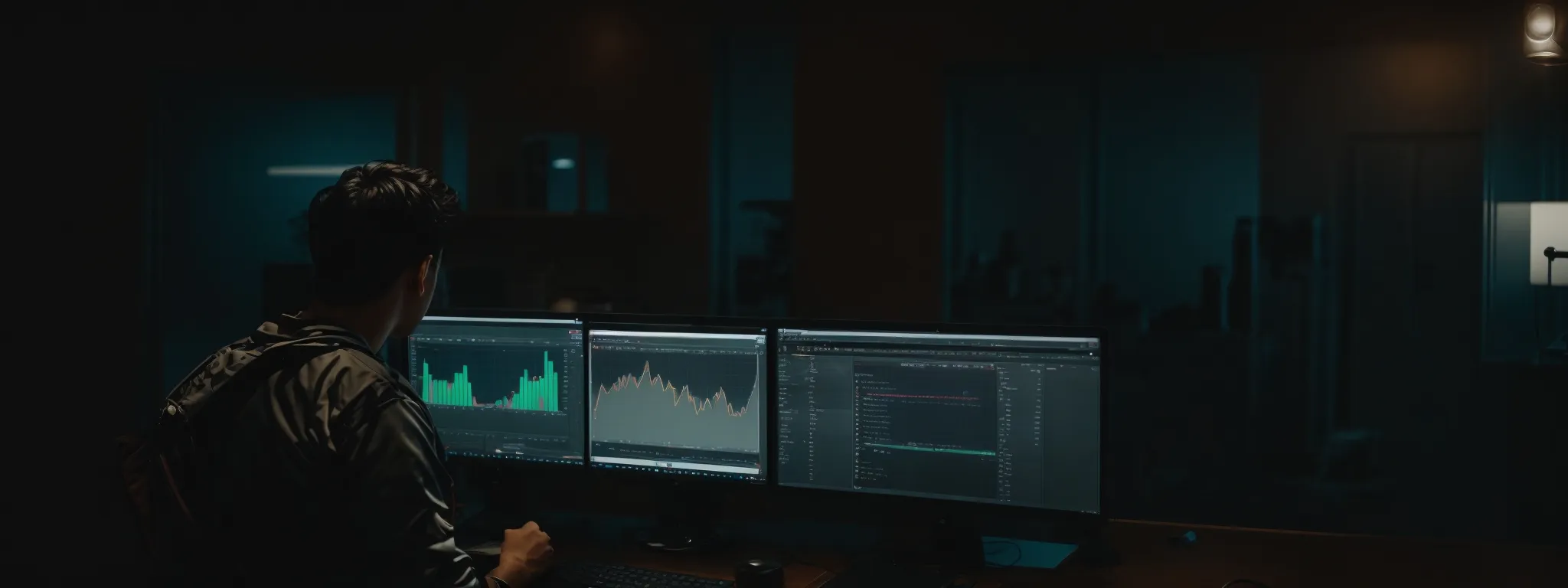 a content creator intently studies the analytics on a computer screen showing a youtube video's performance metrics.