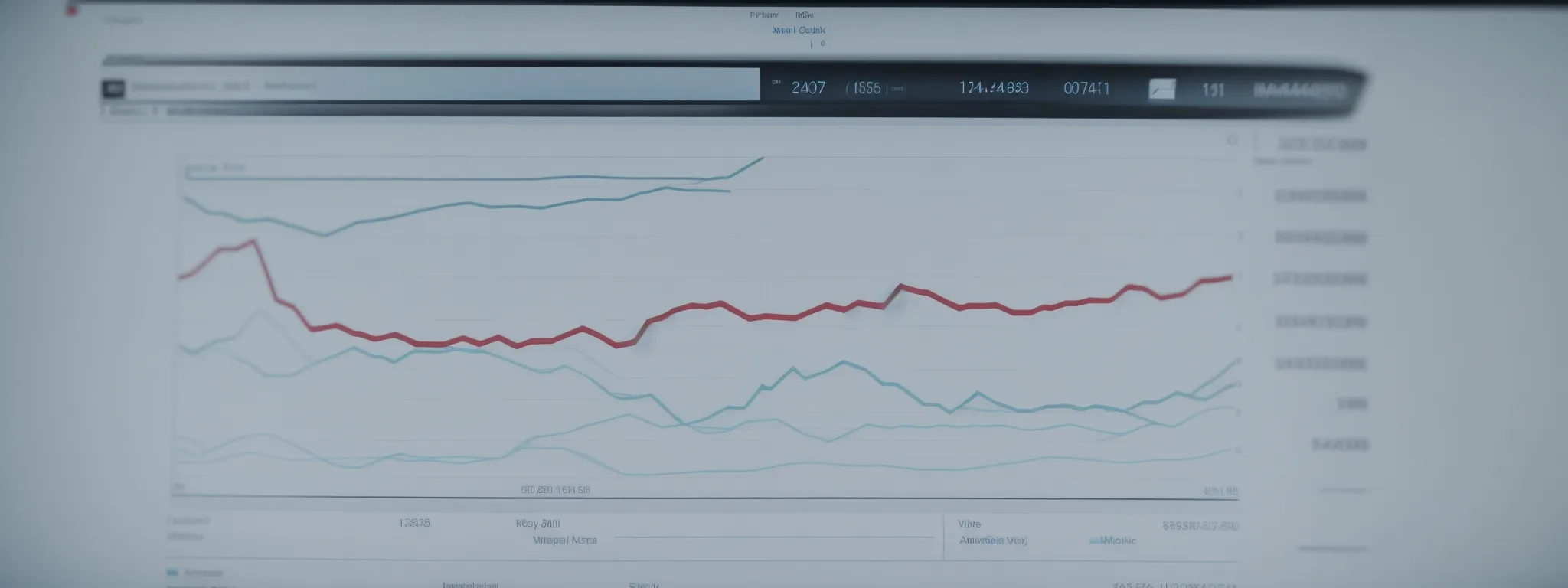 a close-up of a computer screen displaying a graph of website traffic trends.