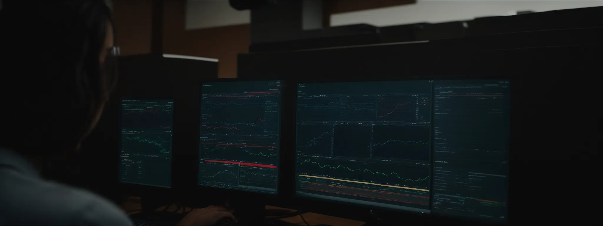 a person analyzing a comprehensive analytics dashboard on a computer screen.