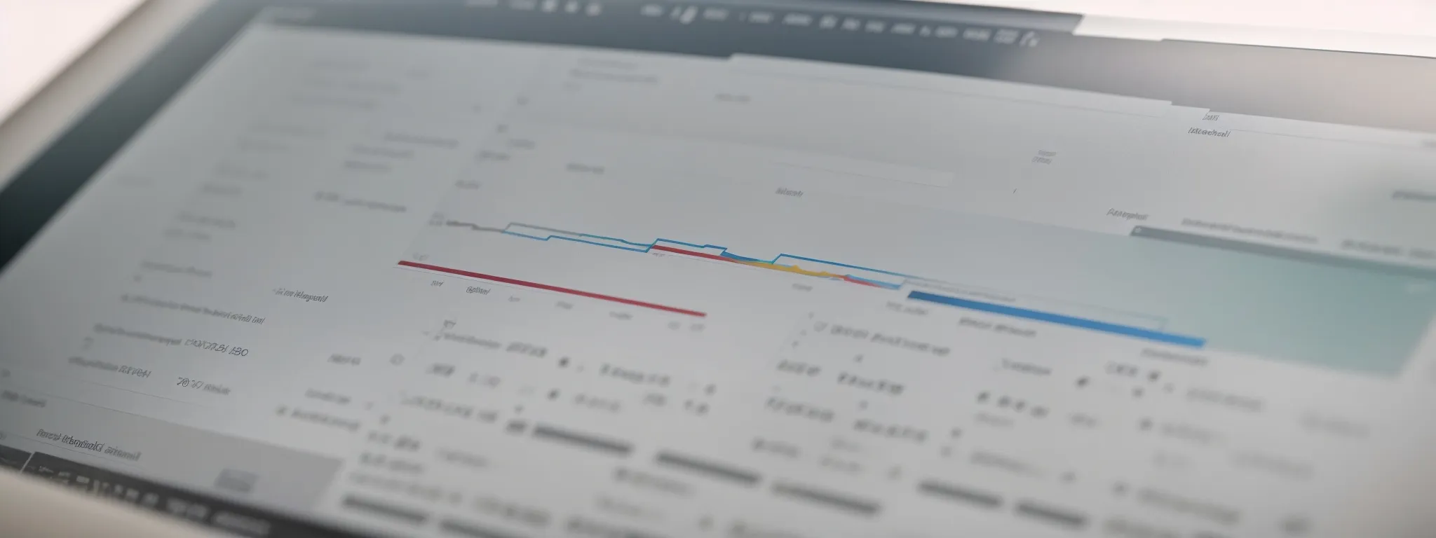 a computer screen displaying a graph charting website rankings within a search engine results page.