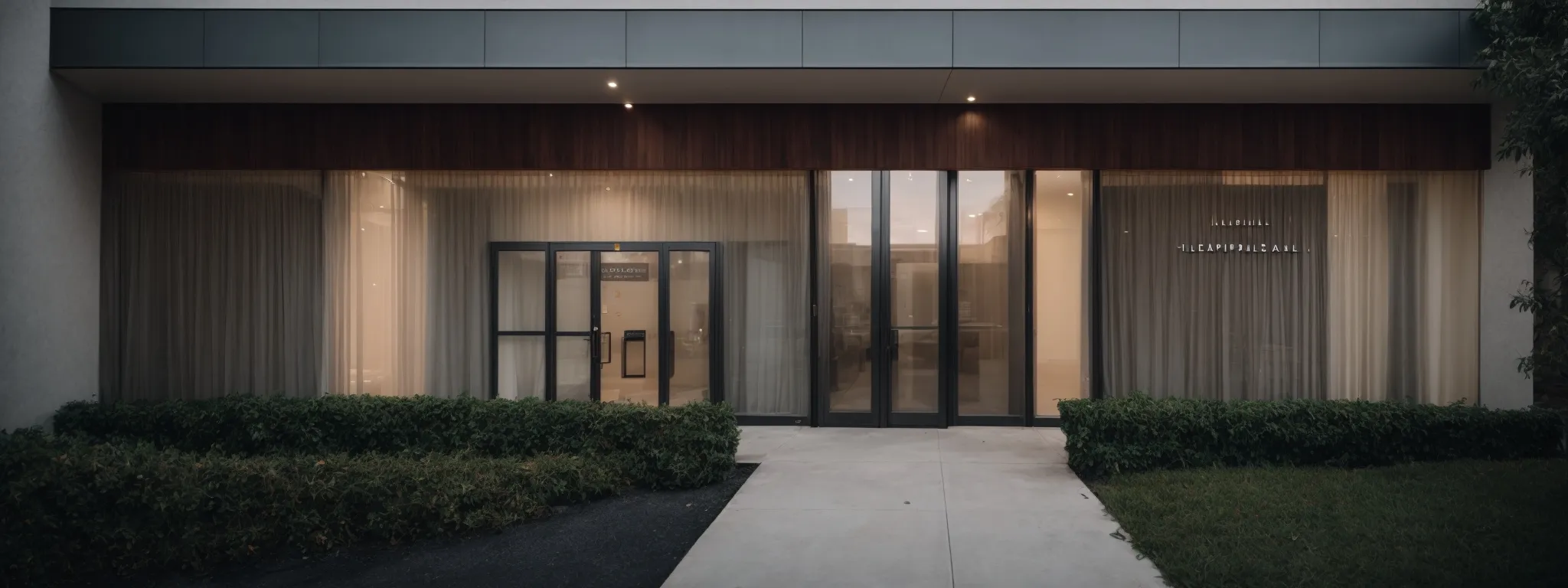 a modern plastic surgery clinic facade with a welcoming entrance, no signage visible.