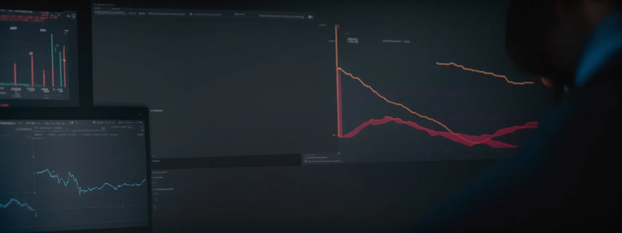 a marketer enthusiastically showcases a rising graph on a monitor, symbolizing improved seo performance.
