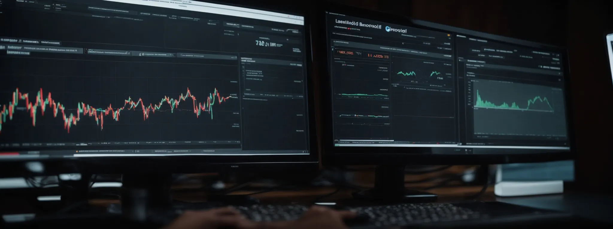 a close-up of a computer monitor displaying a website's analytics dashboard with graphs illustrating improved performance metrics.