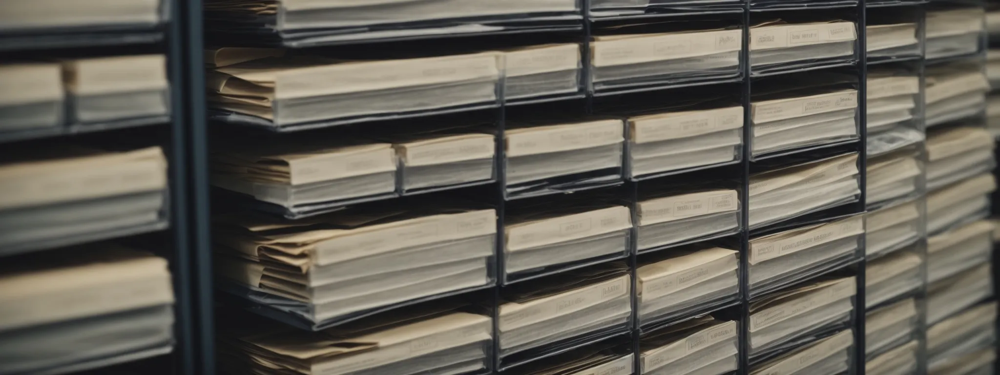 a webmaster meticulously arranges a set of nested folders, each labeled with clear, descriptive names, to represent an organized website structure.