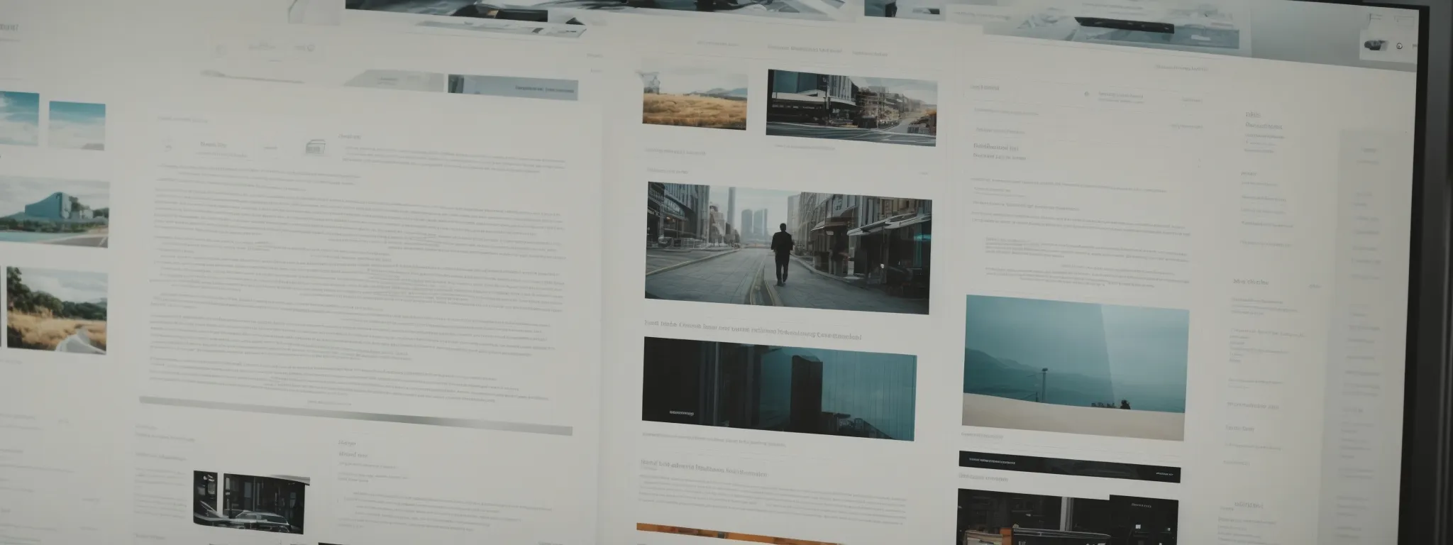 a computer screen displaying a neatly organized website layout with clearly defined sections and subheadings.