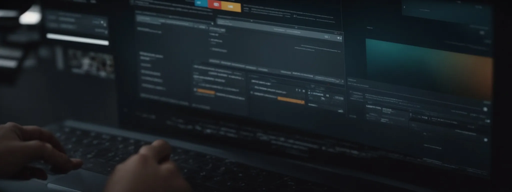 a developer adjusts settings on a website interface toggling between light and dark themes.