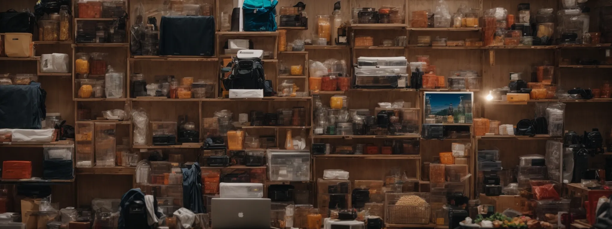 a bustling online marketplace displaying a mosaic of product offerings to a global audience.
