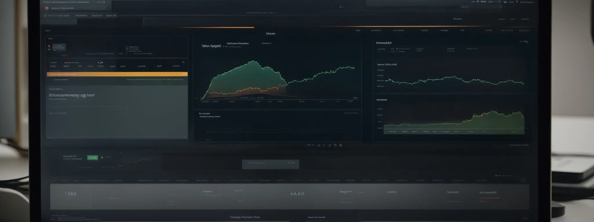 a computer screen displaying a website interface with visible optimization settings and analytics graphs.