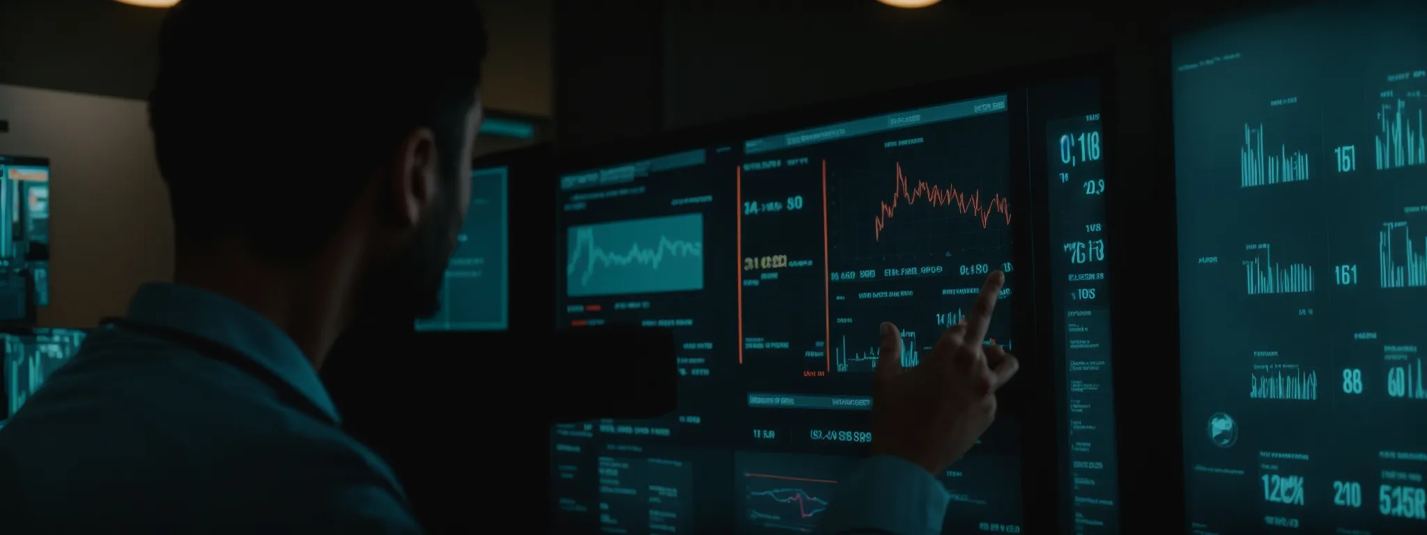 a doctor reviews a patient's digital health dashboard displaying real-time vital statistics on a screen.